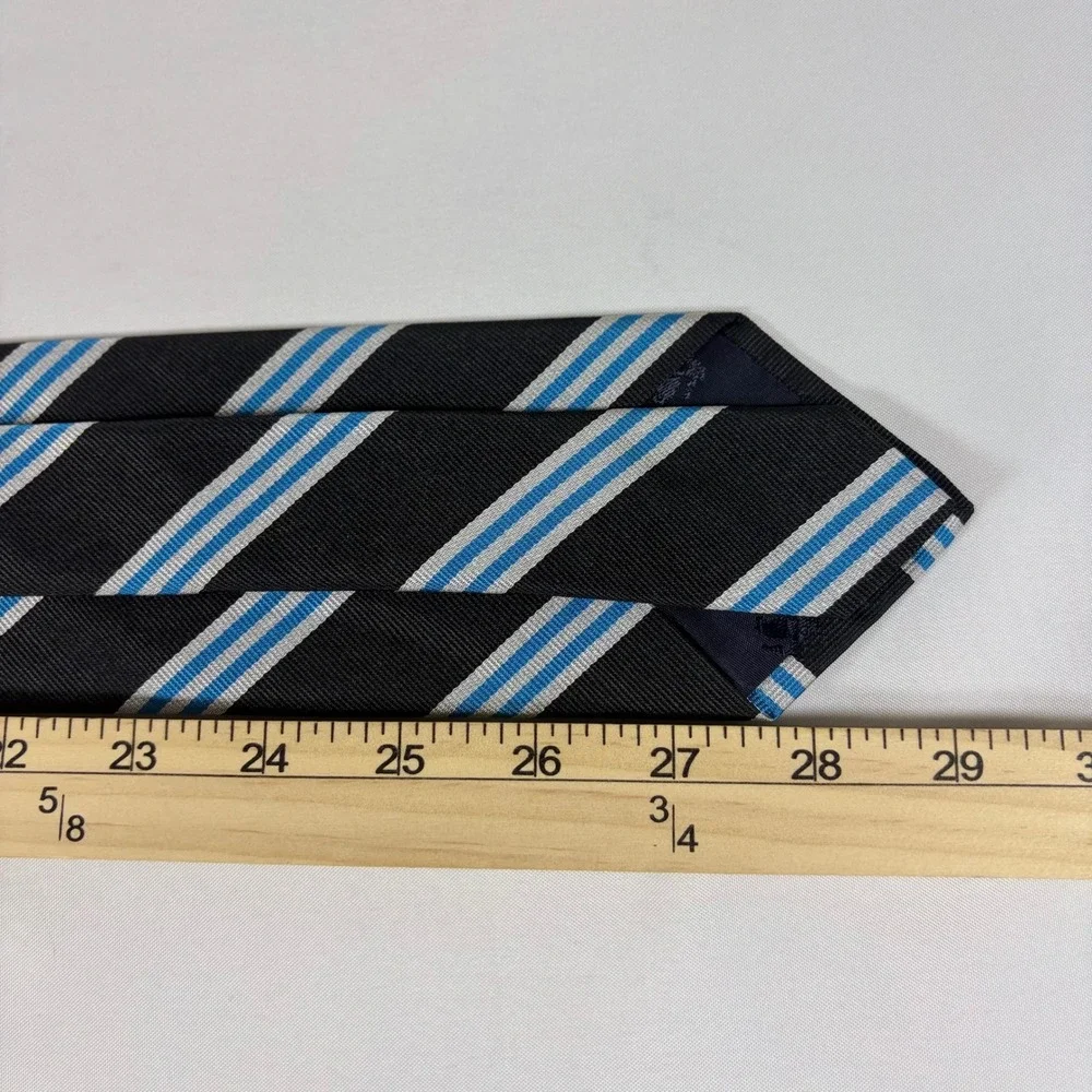 Brooks Brothers 9/11‎ Memorial Silk Tie Black Blue White Repp Stripe England USA